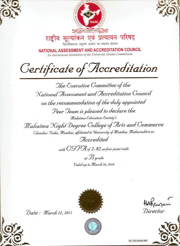 Certificate of Accreditation